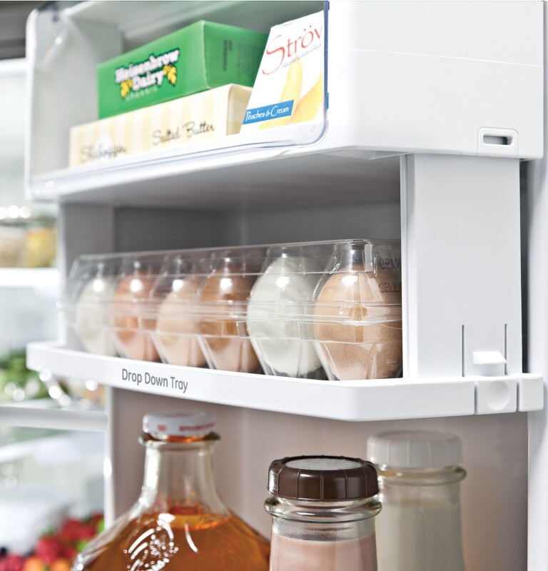 GE Profile Series 23.1 Cu. Ft. Counter-Depth French-Door Refrigerator Stainless Steel PWE23KSKSS Picture 1