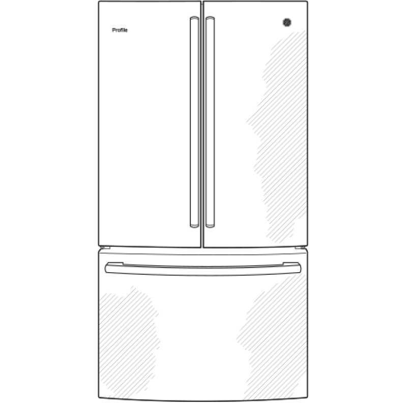 23.1 Cu. Ft. Counter-Depth Fingerprint Resistant French-Door Refrigerator PWE23KYNFS