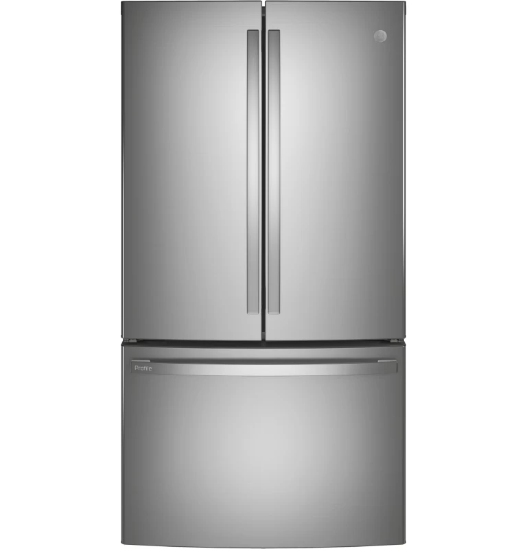 GE Profile 23.1 Cu. Ft. Counter-Depth Fingerprint Resistant French-Door Refrigerator Gray PWE23KYNFS Picture 1
