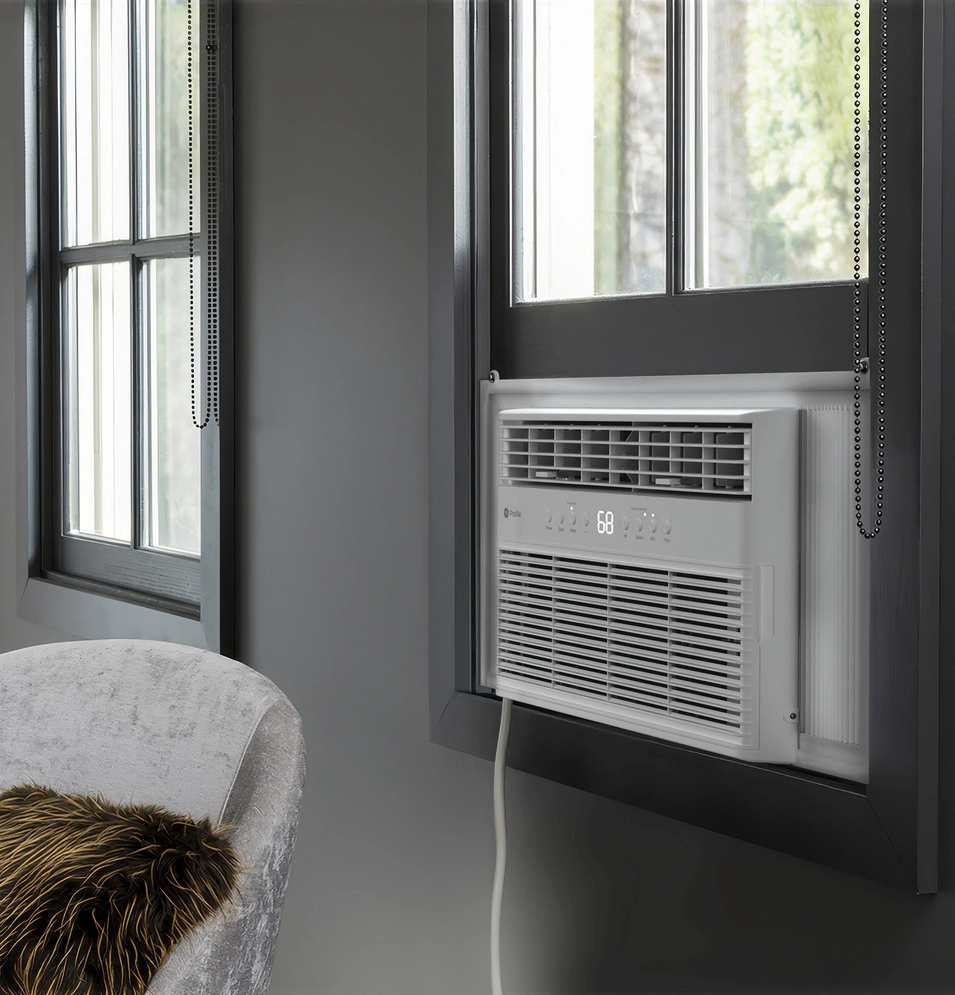 GE Profile™ 8,000 BTU Inverter Smart Ultra Quiet Window Air Conditioner for Medium Rooms up to 350 sq. ft. PWJV08WWF