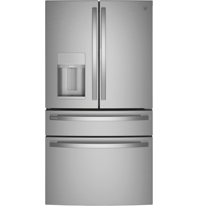 GE Profile 22.4 Cu. Ft. Smart Counter-Depth Fingerprint Resistant 4-Door French-Door Refrigerator with Door In Door Stainless Steel PXD22BYPFS Picture 1