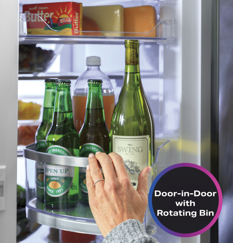 22.4 Cu. Ft. Smart Counter-Depth Fingerprint Resistant 4-Door French-Door Refrigerator with Door In Door PXD22BYPFS