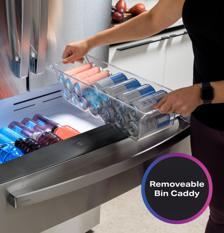 22.4 Cu. Ft. Smart Counter-Depth Fingerprint Resistant 4-Door French-Door Refrigerator with Door In Door PXD22BYPFS