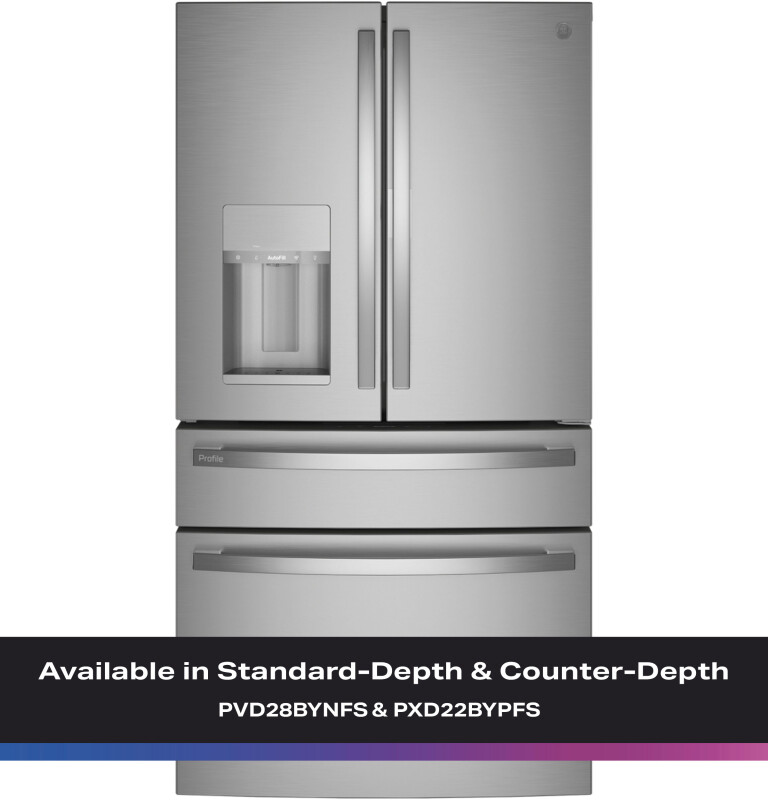 22.4 Cu. Ft. Smart Counter-Depth Fingerprint Resistant 4-Door French-Door Refrigerator with Door In Door PXD22BYPFS