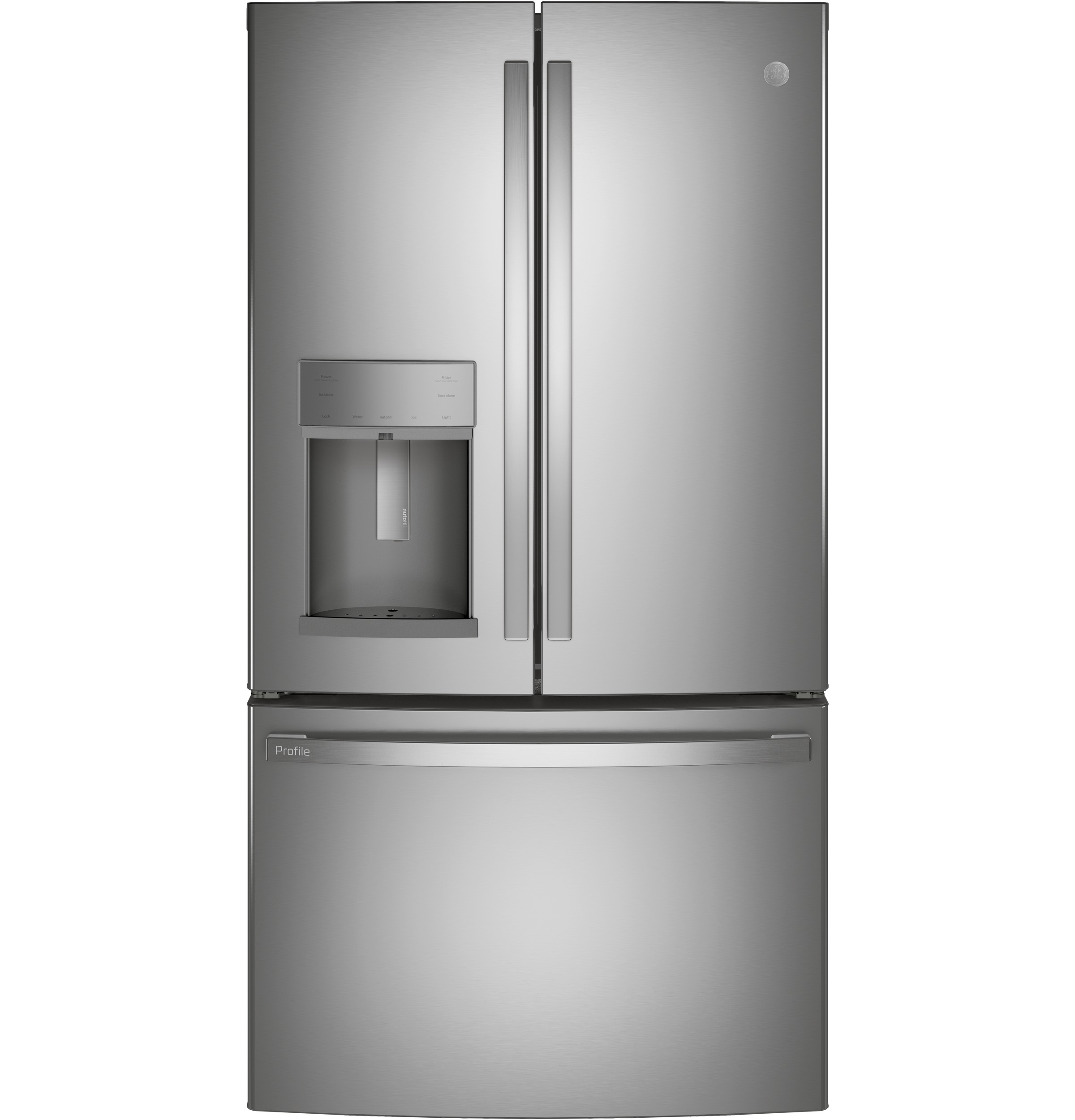 GE Profile 22.1 Cu. Ft. Counter-Depth Fingerprint Resistant French-Door Refrigerator with Hands-Free AutoFill Fingerprint Resistant Stainless PYE22KYNFS Picture 1