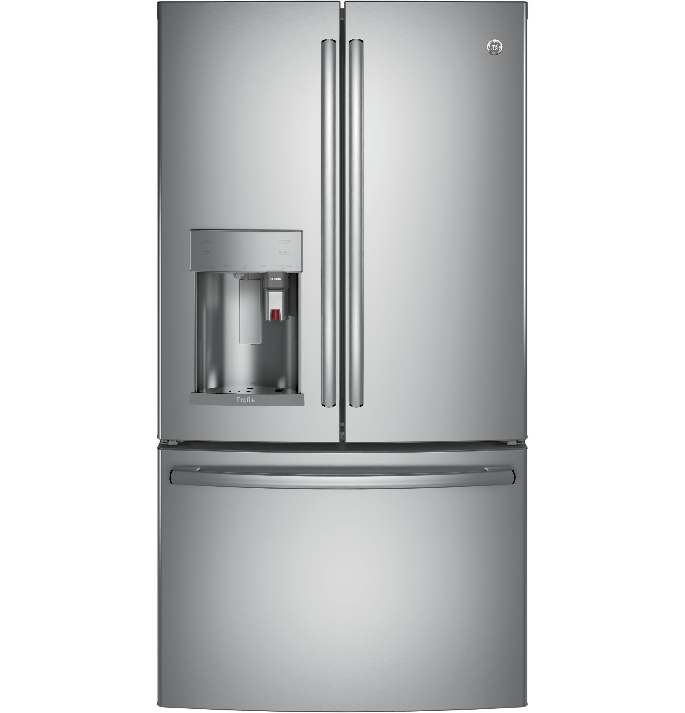 Series 22.1 Cu. Ft. Smart Counter-Depth French-Door Refrigerator with Keurig K-Cup Brewing System PYE22PSKSS