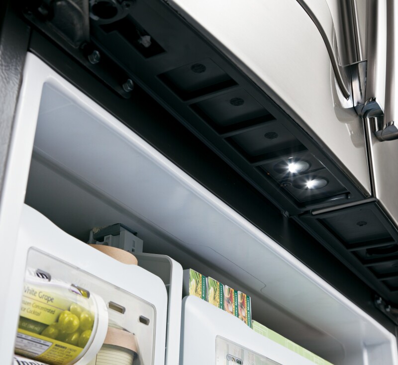 GE Profile Series 23.1 Cu. Ft. Counter-Depth French-Door Refrigerator Stainless Steel PYE23PSDSS Picture 1