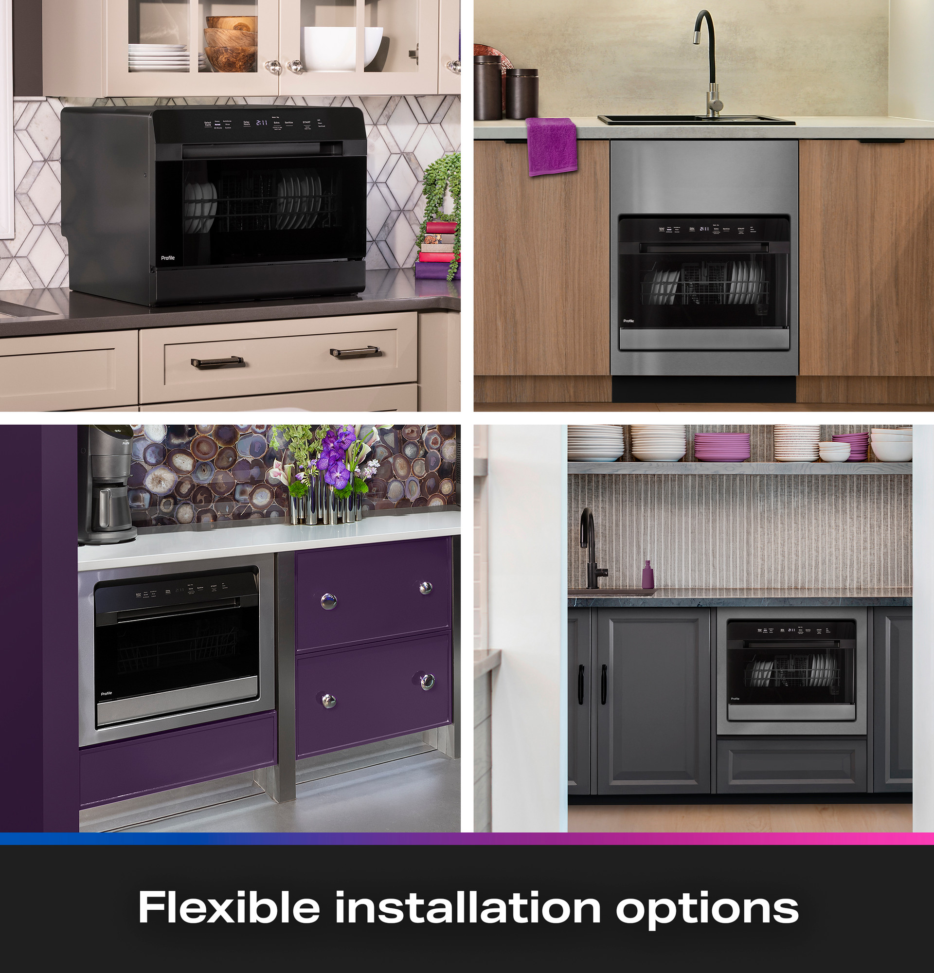 GE Profile™ ENERGY STAR® Smart Compact Dishwasher for Countertop or Built-In PZF560HGWBB