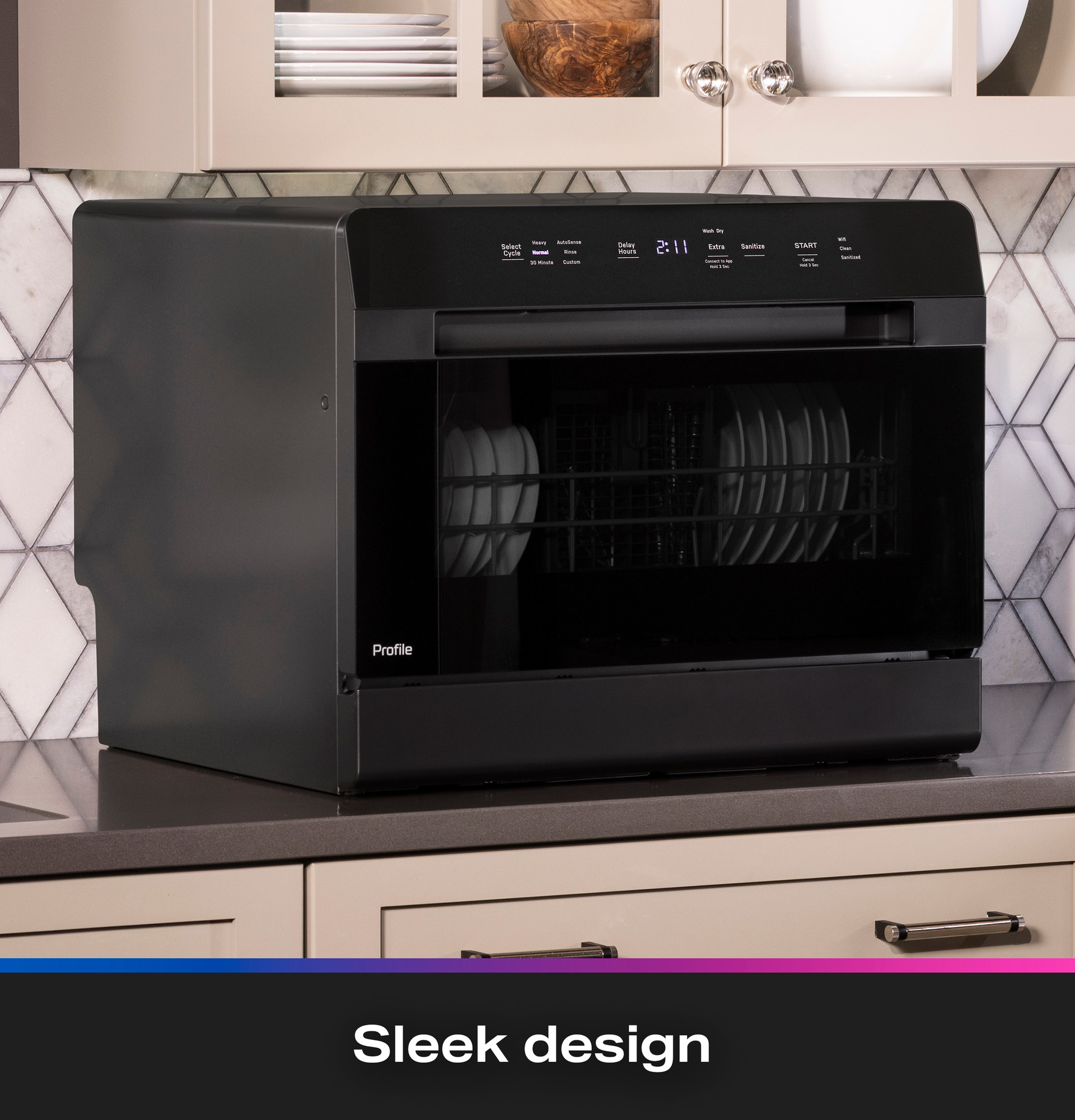 GE Profile™ ENERGY STAR® Smart Compact Dishwasher for Countertop or Built-In PZF560HGWBB