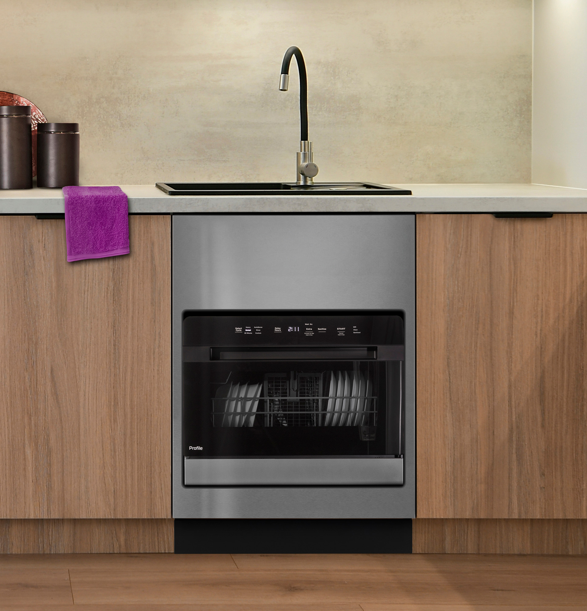 GE Profile™ ENERGY STAR® Smart Compact Dishwasher for Countertop or Built-In PZF560HGWBB