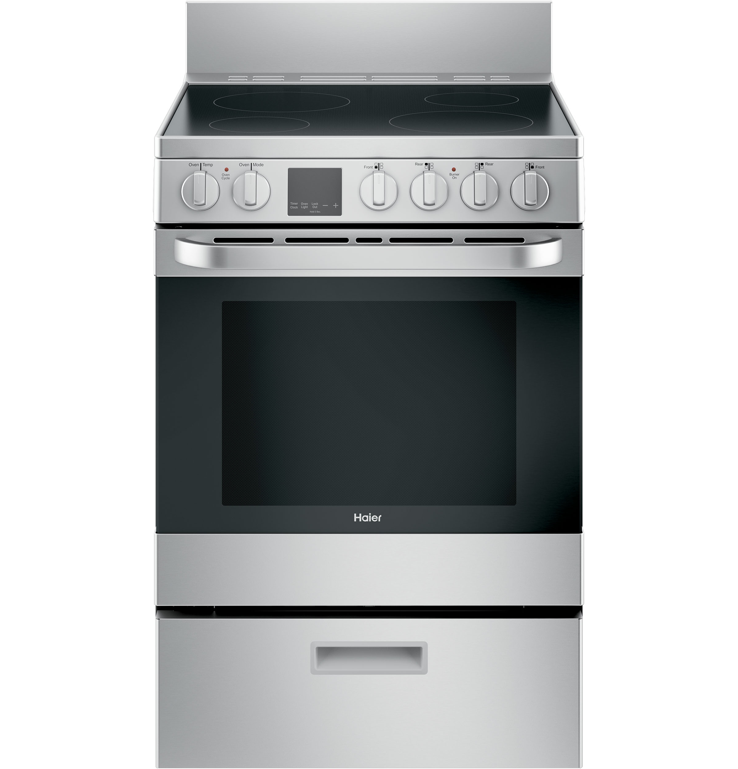 Haier ENERGY STAR® 24" 2.9 Cu. Ft. Electric RangeHaier ENERGY STAR® 24" 2.9 Cu. Ft. Electric Range QAS740RMSS