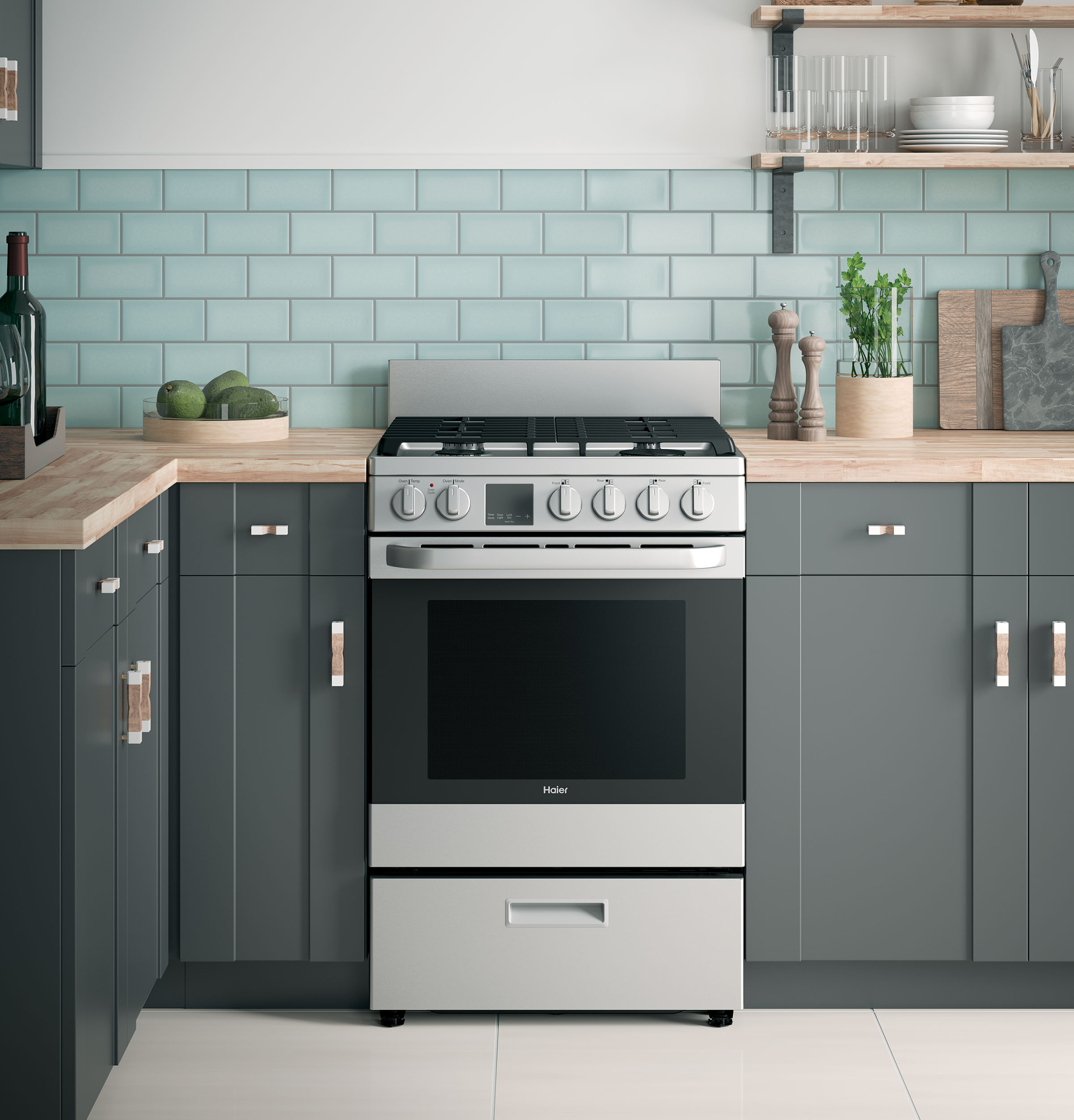 24" 2.9 Cu. Ft. Gas Free-Standing Range with Convection and Modular Backguard24" 2.9 Cu. Ft. Gas Free-Standing Range with Convection and Modular Backguard QGAS740RMSS