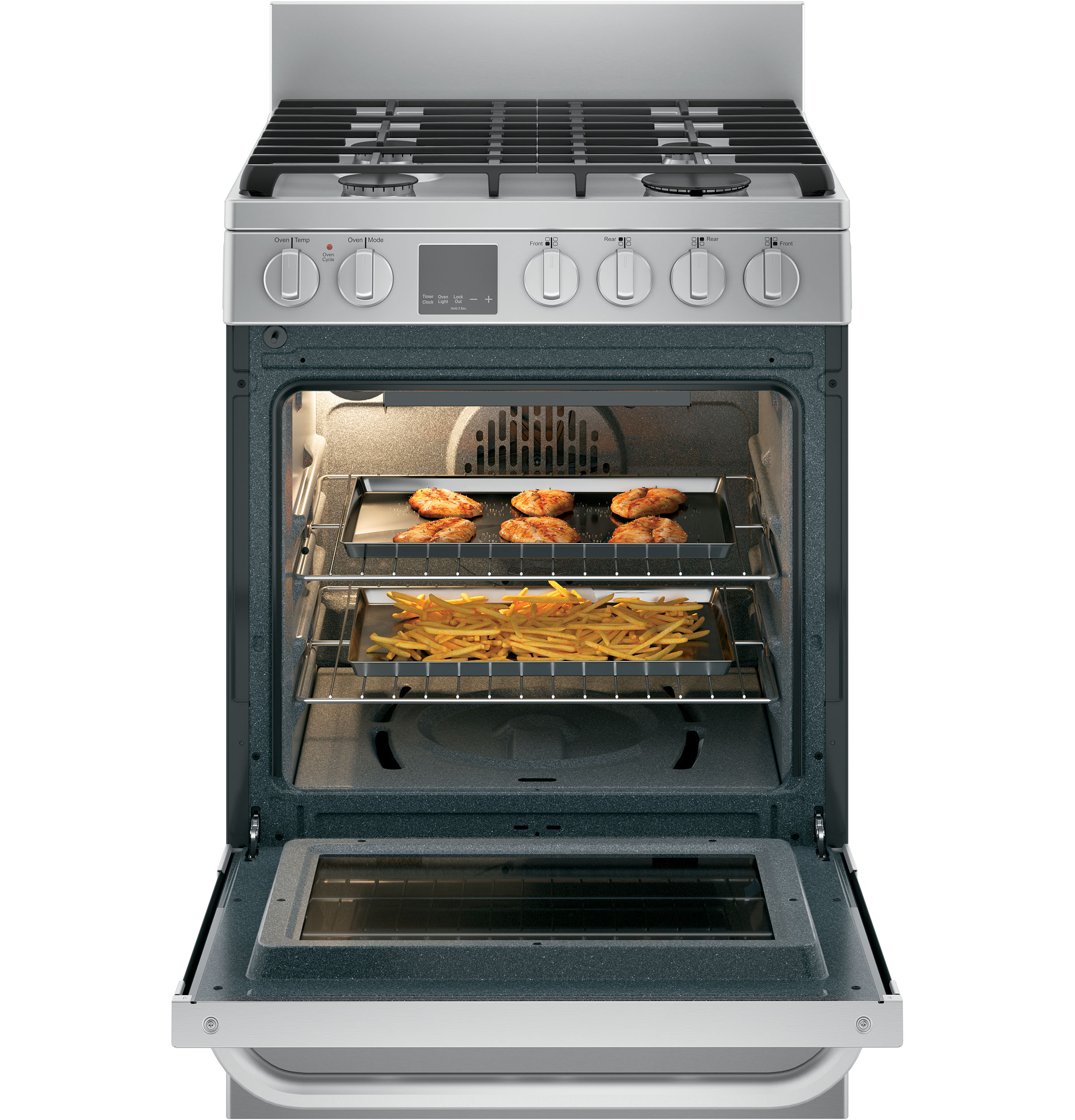 24" 2.9 Cu. Ft. Gas Free-Standing Range with Convection and Modular Backguard24" 2.9 Cu. Ft. Gas Free-Standing Range with Convection and Modular Backguard QGAS740RMSS