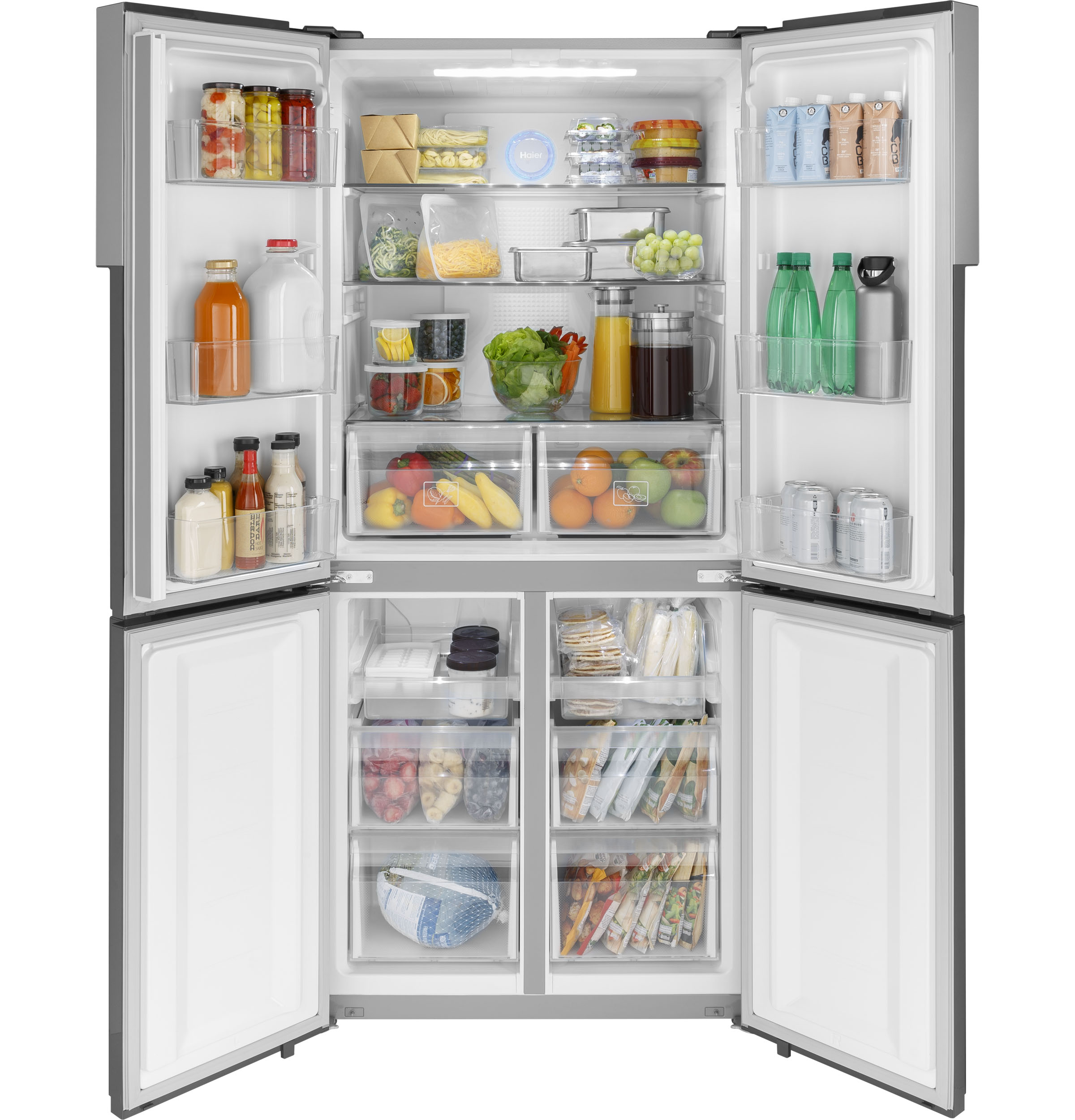 Haier ENERGY STAR® 16.8 Cu. Ft. Quad Door RefrigeratorHaier ENERGY STAR® 16.8 Cu. Ft. Quad Door Refrigerator QHE16HYPFS