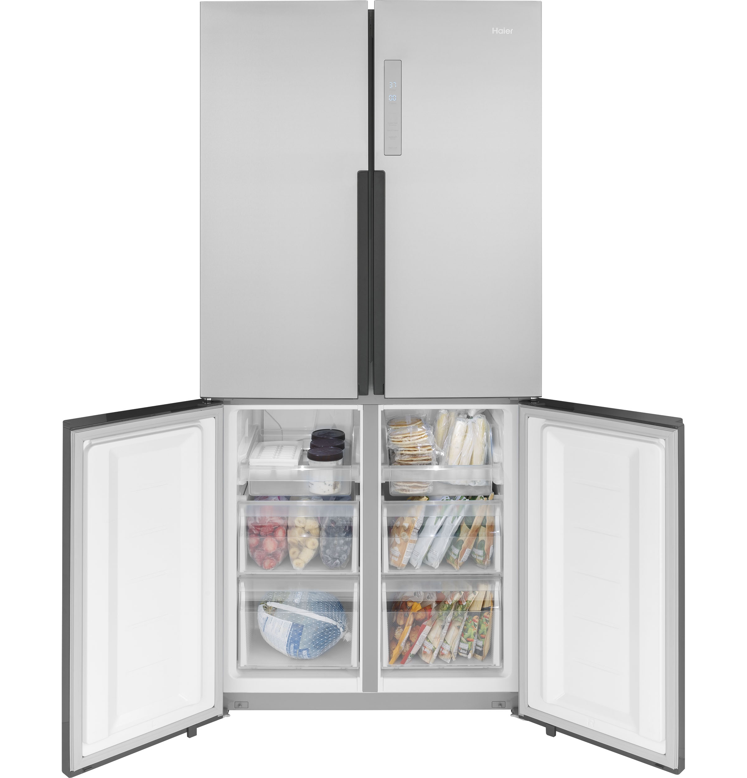 Haier ENERGY STAR® 16.8 Cu. Ft. Quad Door RefrigeratorHaier ENERGY STAR® 16.8 Cu. Ft. Quad Door Refrigerator QHE16HYPFS