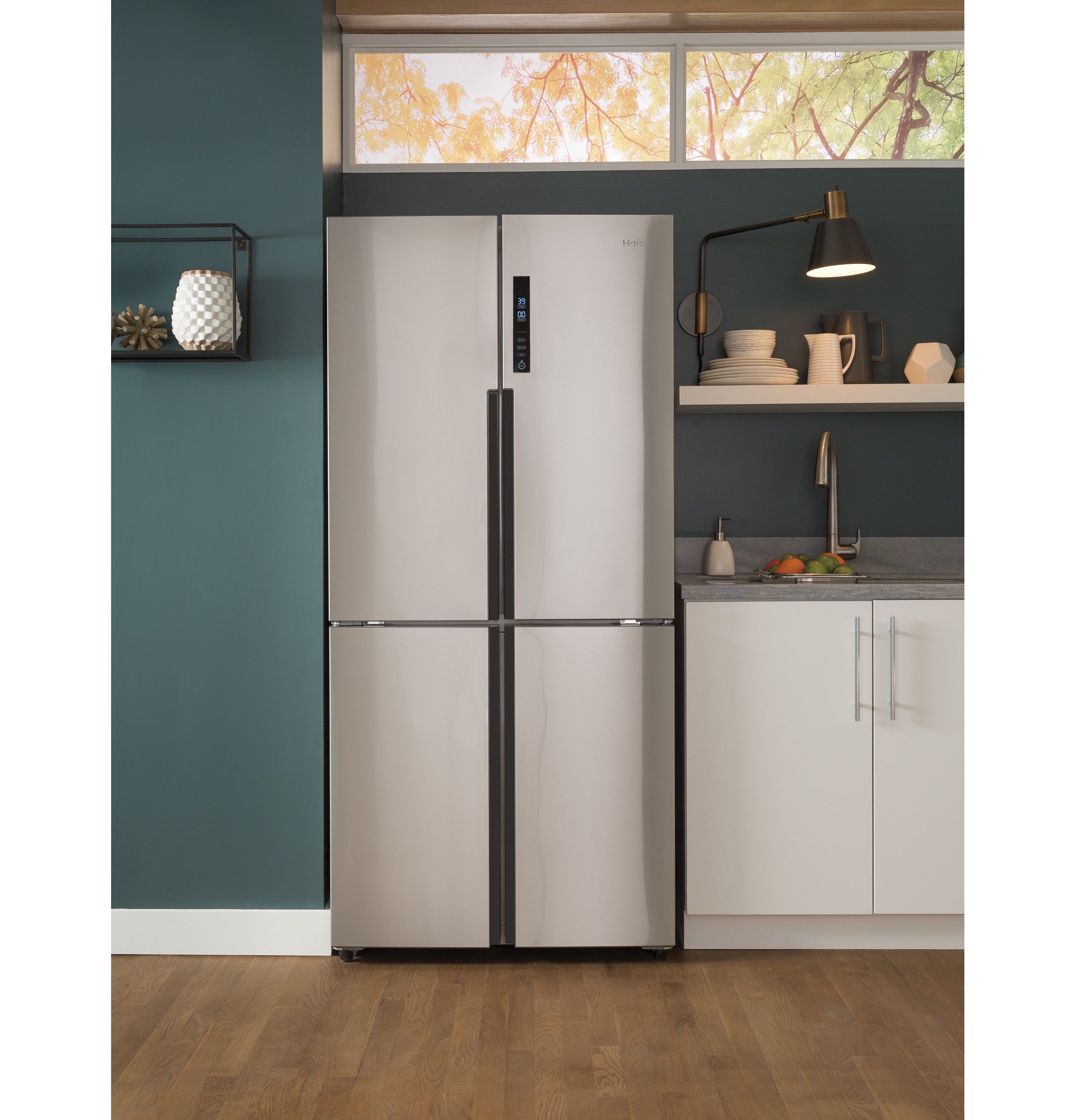Haier ENERGY STAR® 16.8 Cu. Ft. Quad Door RefrigeratorHaier ENERGY STAR® 16.8 Cu. Ft. Quad Door Refrigerator QHE16HYPFS