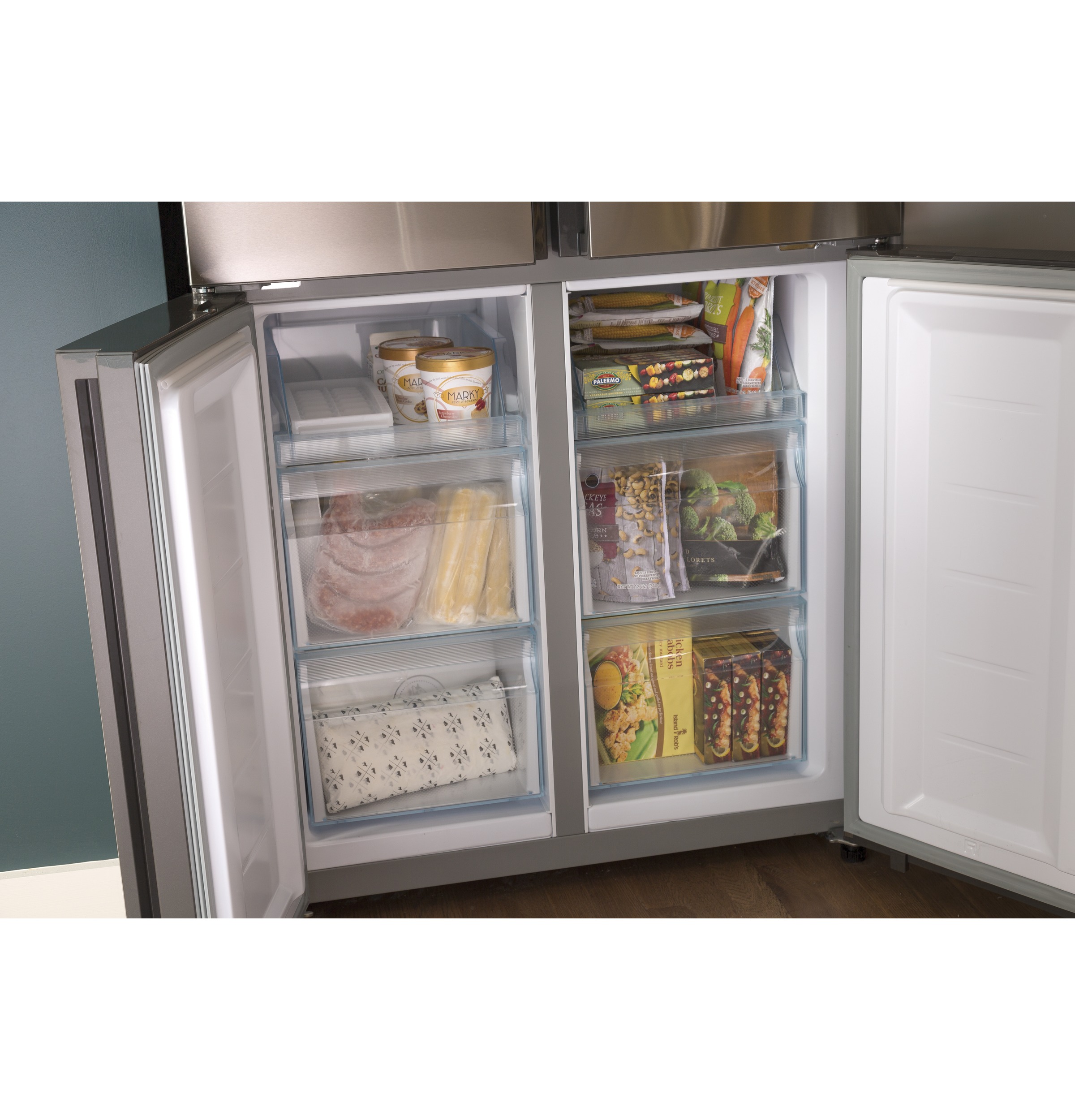 Haier ENERGY STAR® 16.8 Cu. Ft. Quad Door RefrigeratorHaier ENERGY STAR® 16.8 Cu. Ft. Quad Door Refrigerator QHE16HYPFS