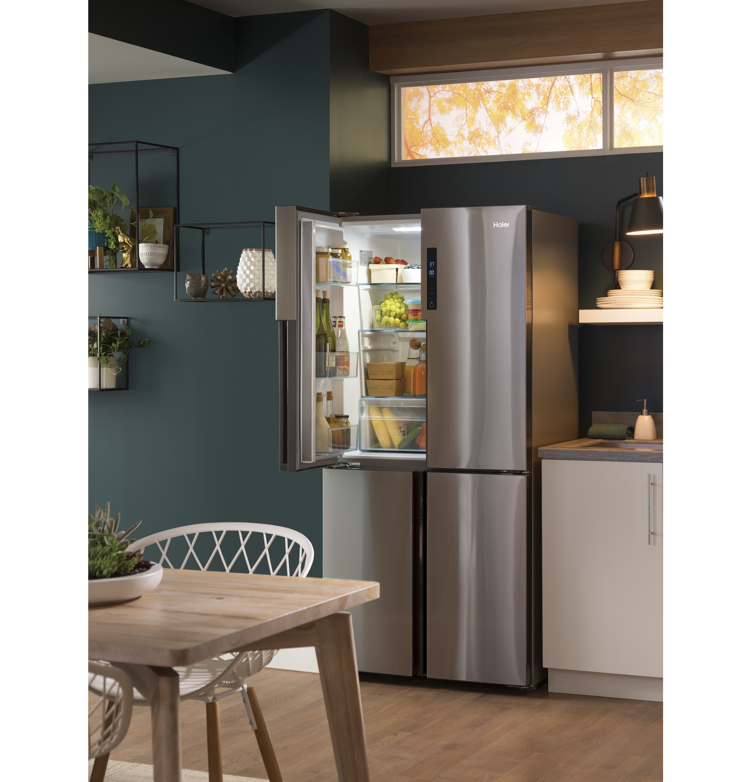Haier ENERGY STAR® 16.8 Cu. Ft. Quad Door RefrigeratorHaier ENERGY STAR® 16.8 Cu. Ft. Quad Door Refrigerator QHE16HYPFS