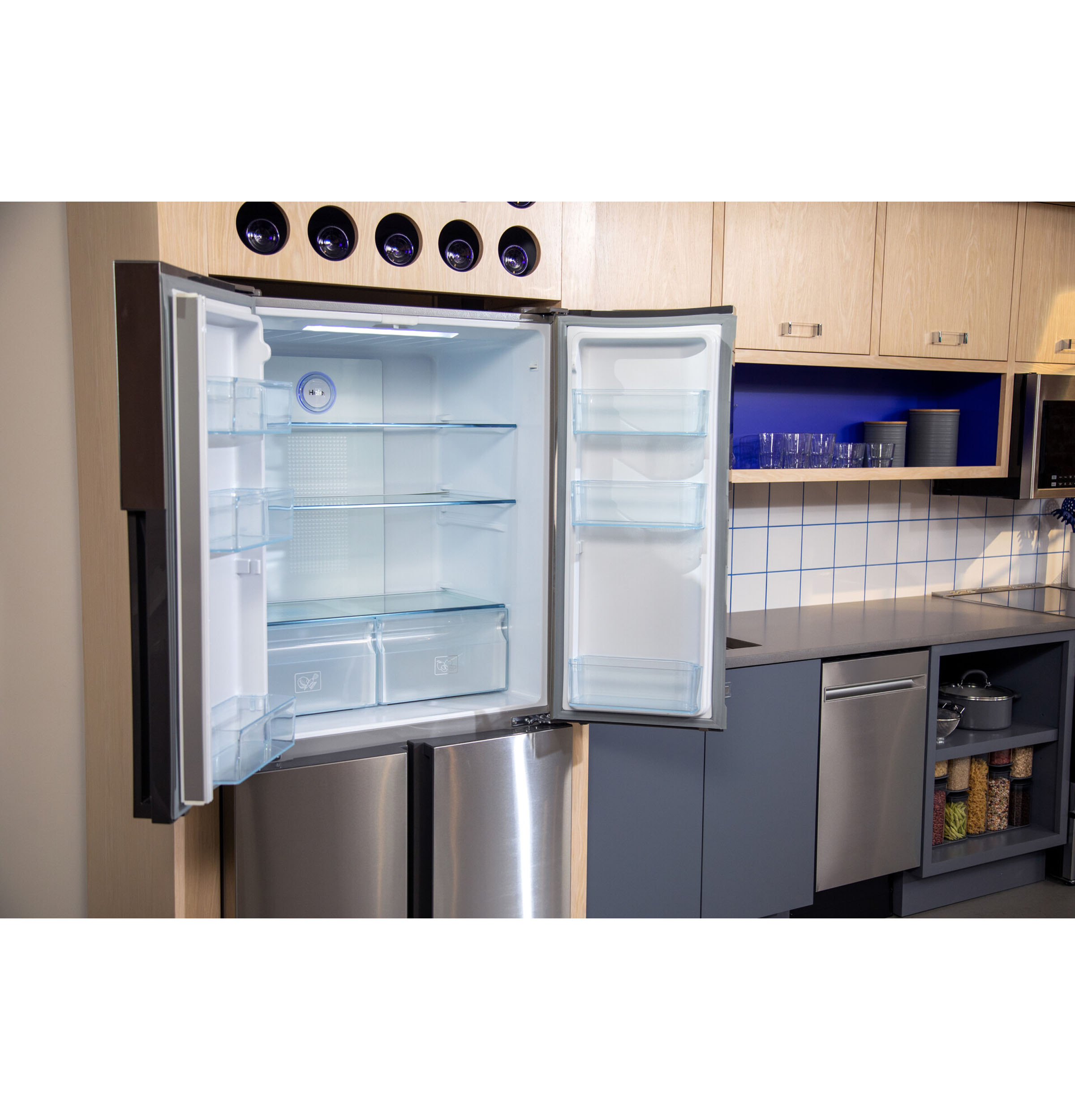 Haier ENERGY STAR® 16.8 Cu. Ft. Quad Door RefrigeratorHaier ENERGY STAR® 16.8 Cu. Ft. Quad Door Refrigerator QHE16HYPFS
