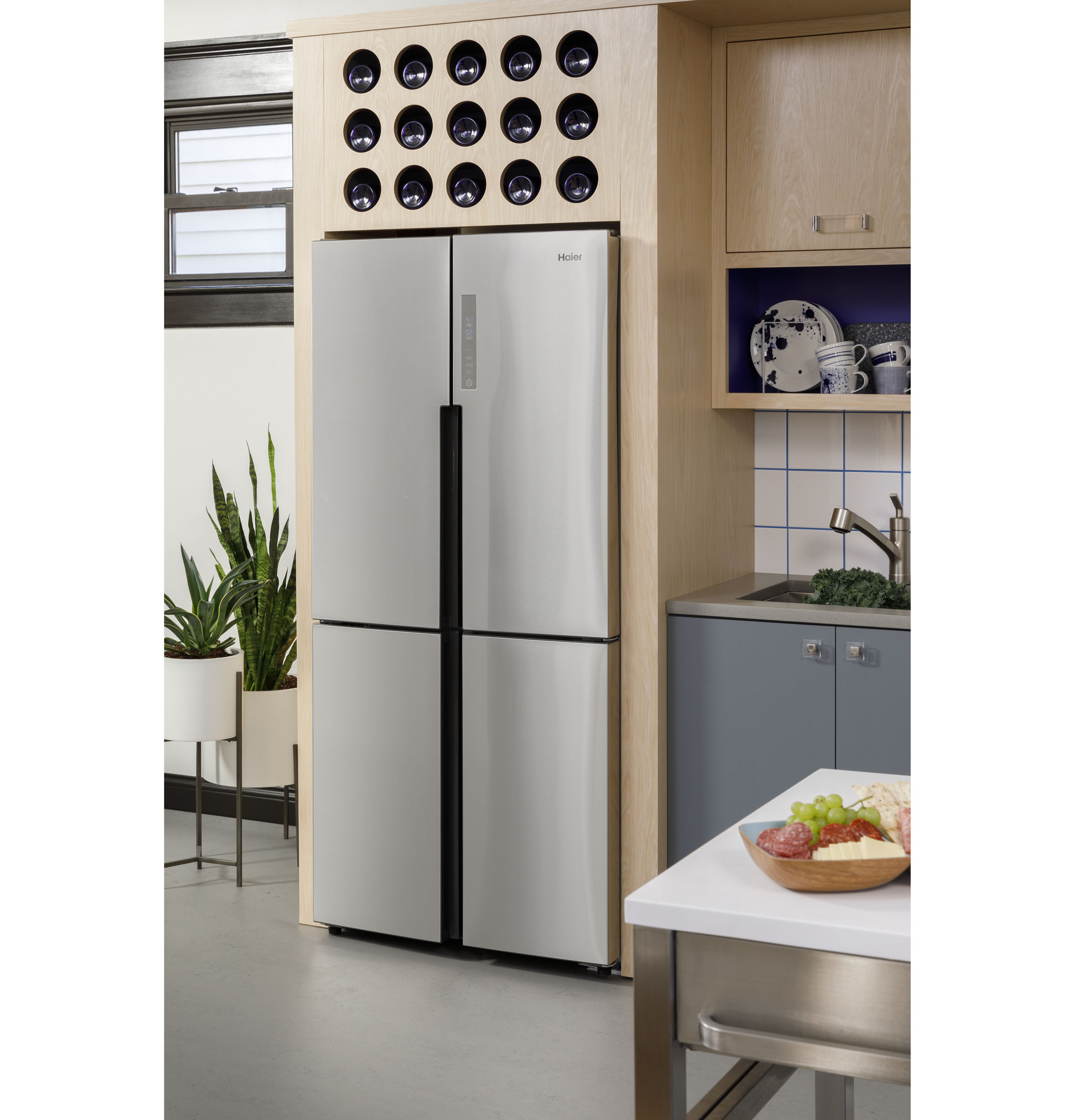 Haier ENERGY STAR® 16.8 Cu. Ft. Quad Door RefrigeratorHaier ENERGY STAR® 16.8 Cu. Ft. Quad Door Refrigerator QHE16HYPFS