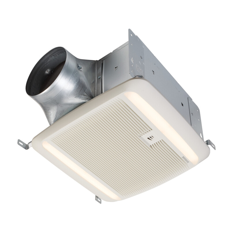 Broan Humidity Sensing Exhaust Ventilation Fan w/ LED Light, 110-130-150 Selectable CFM, ENERGY STA White QTXE110150DCSL Picture 1