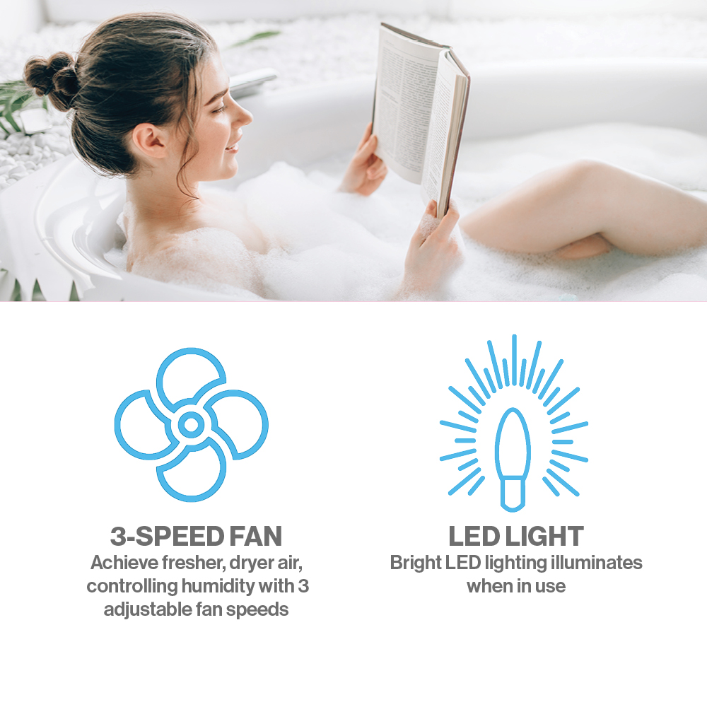 Haier ENERGY STAR® 140 CFM Bathroom Exhaust Fan with LED LightsHaier ENERGY STAR® 140 CFM Bathroom Exhaust Fan with LED Lights QVE110DTWW