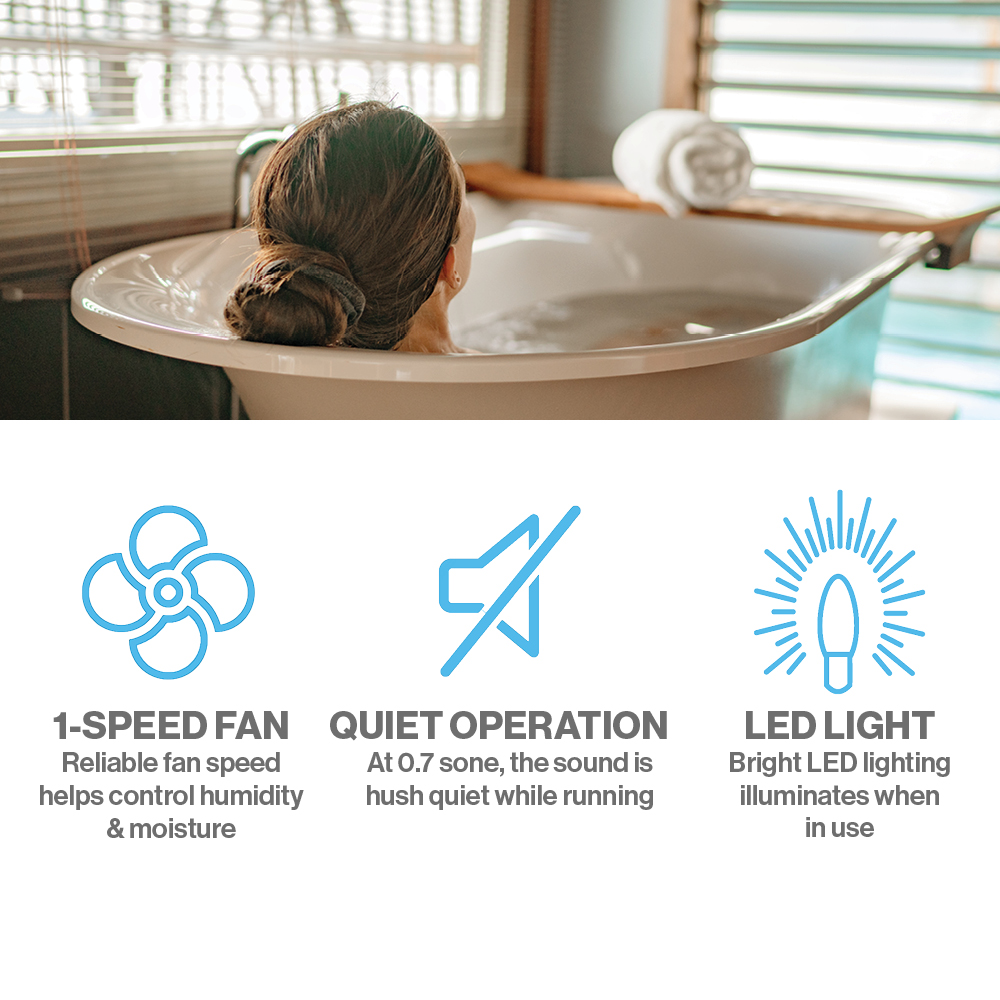 Haier 80 CFM Bathroom Exhaust Fan with LED LightsHaier 80 CFM Bathroom Exhaust Fan with LED Lights QVE801DTWW