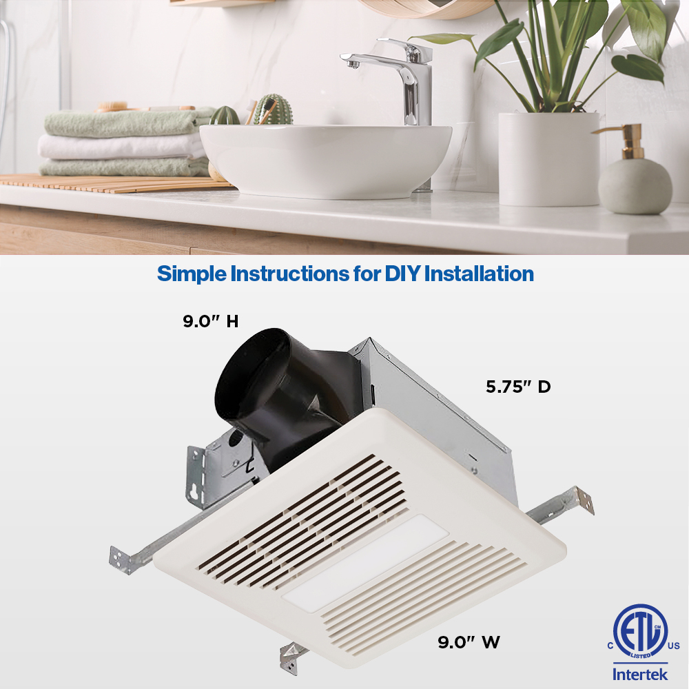 Haier 80 CFM Bathroom Exhaust Fan with LED LightsHaier 80 CFM Bathroom Exhaust Fan with LED Lights QVE801DTWW