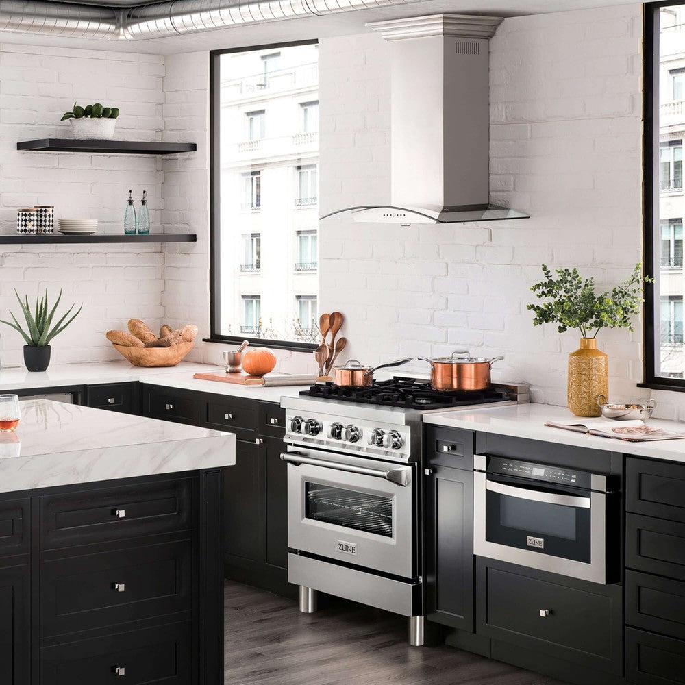 30" 4.0 cu. ft. Dual Fuel Range with Gas Stove and Electric Oven RA30