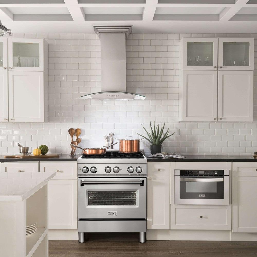 30" 4.0 cu. ft. Dual Fuel Range with Gas Stove and Electric Oven RA30