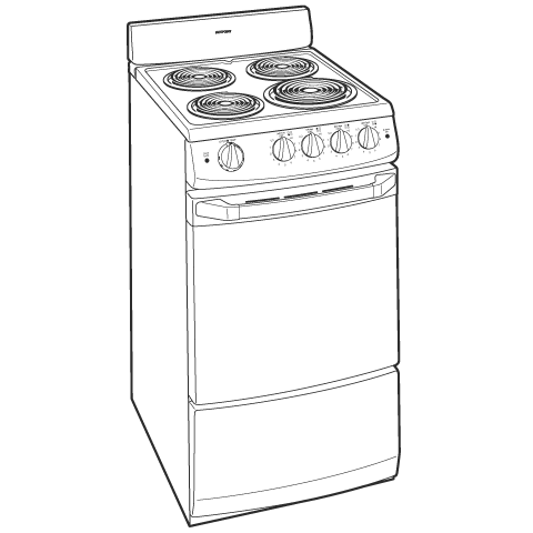 20" Electric Free-Standing Range RA720KWH