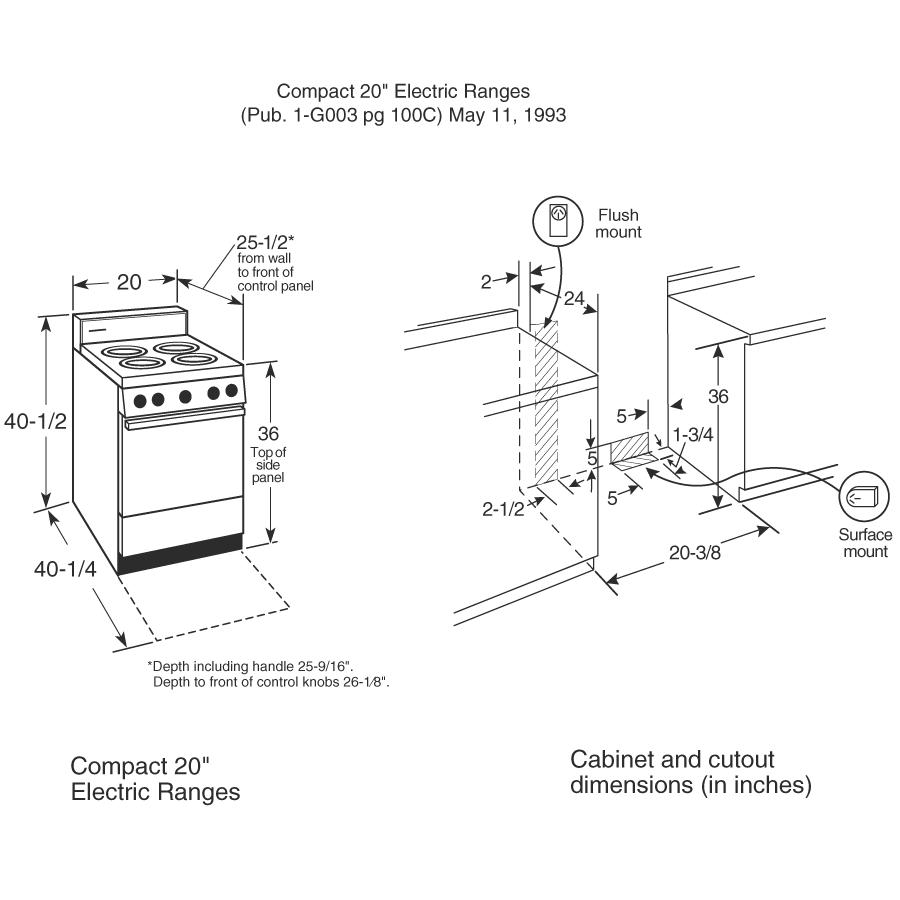 20" Electric Free-Standing Range RA720KWH