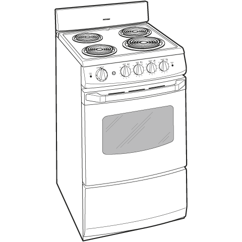 24" Electric Free-Standing Range RA824DDWW