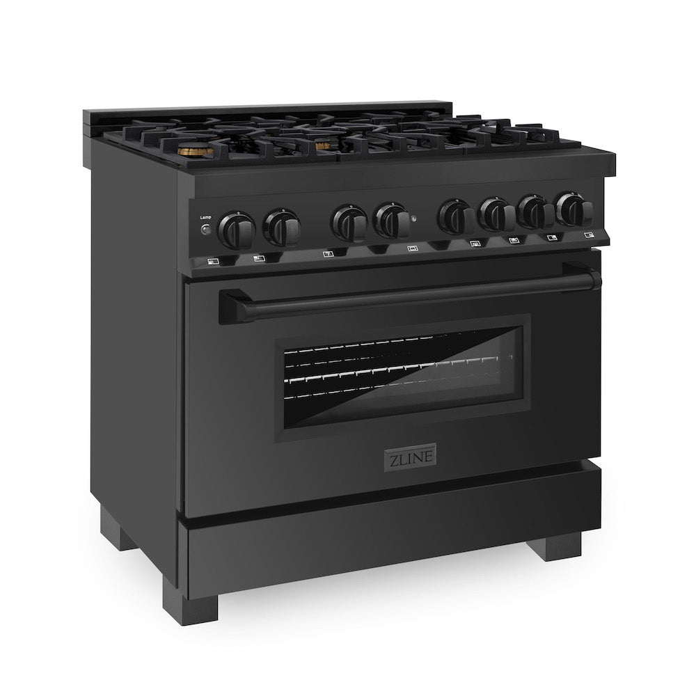 36" 4.6 cu. ft. Dual Fuel Range with Gas Stove and Electric Oven with Brass Burners RABBR36
