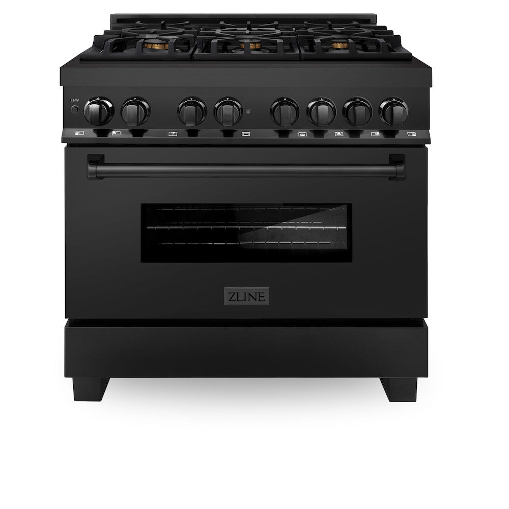 36" 4.6 cu. ft. Dual Fuel Range with Gas Stove and Electric Oven with Brass Burners RABBR36
