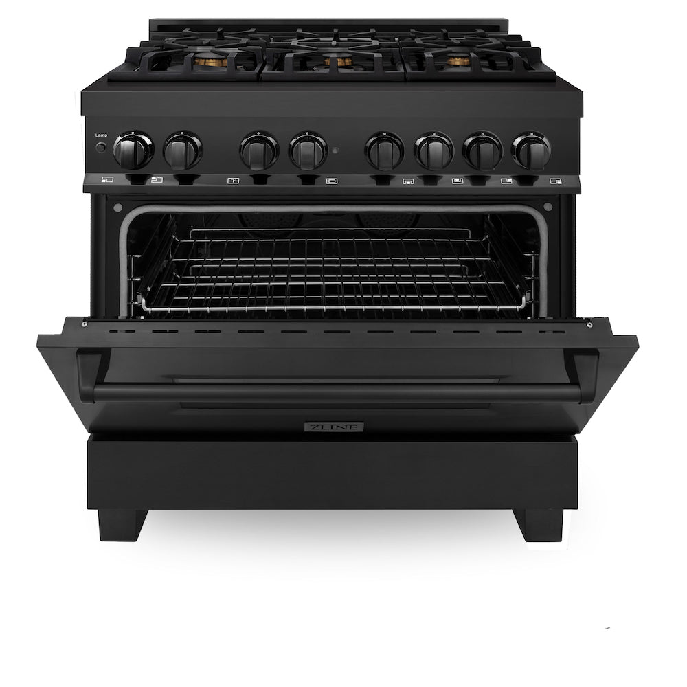 36" 4.6 cu. ft. Dual Fuel Range with Gas Stove and Electric Oven with Brass Burners RABBR36