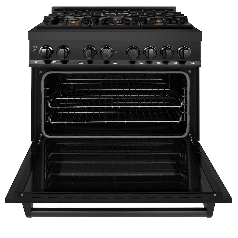 36" 4.6 cu. ft. Dual Fuel Range with Gas Stove and Electric Oven with Brass Burners RABBR36