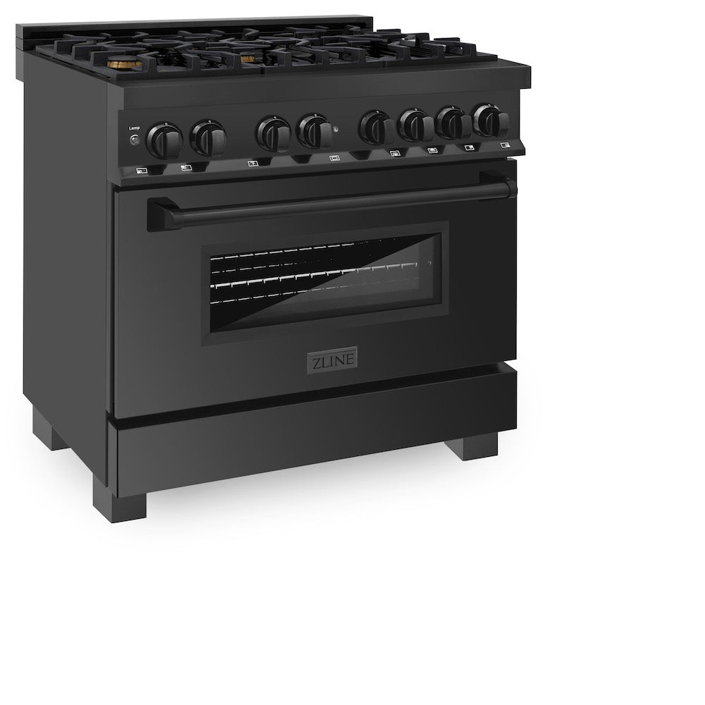 36" 4.6 cu. ft. Dual Fuel Range with Gas Stove and Electric Oven with Brass Burners RABBR36