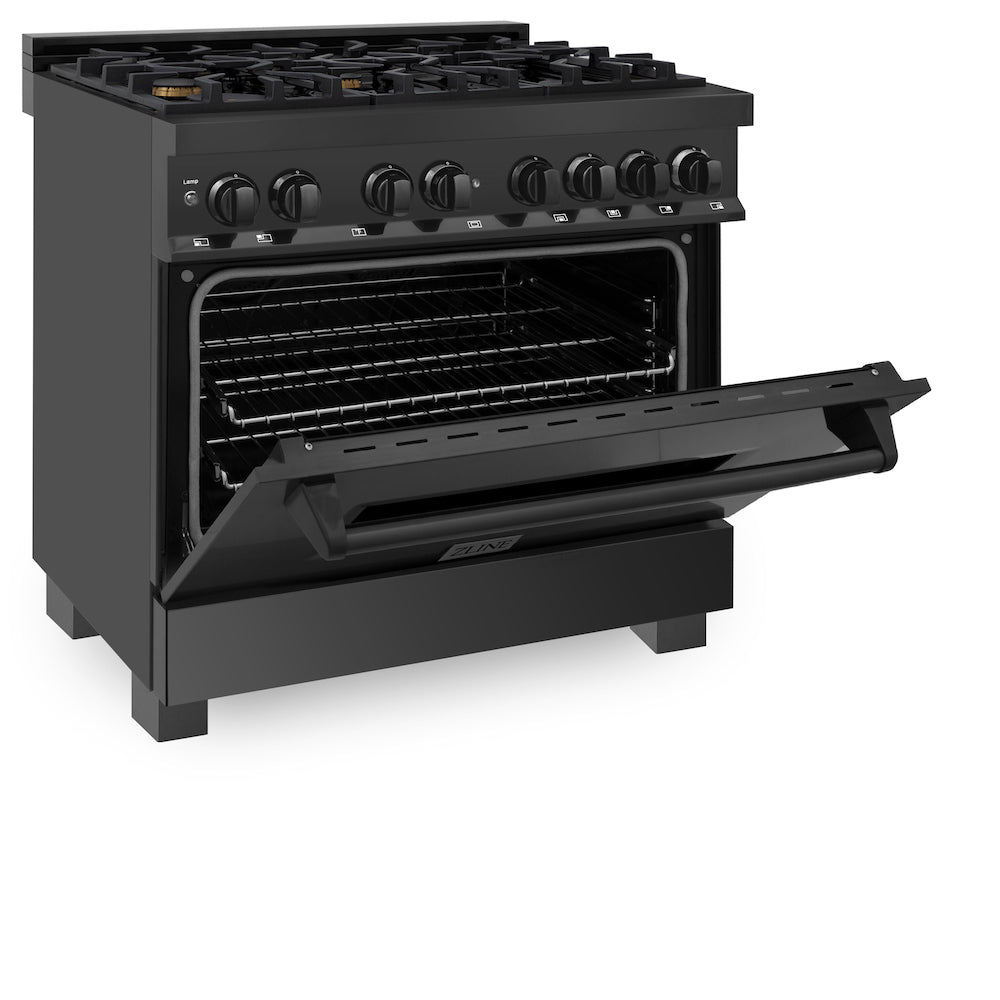 36" 4.6 cu. ft. Dual Fuel Range with Gas Stove and Electric Oven with Brass Burners RABBR36