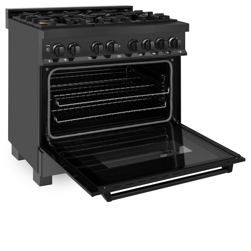 36" 4.6 cu. ft. Dual Fuel Range with Gas Stove and Electric Oven with Brass Burners RABBR36