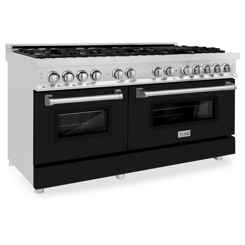 60" 7.4 cu. ft. Dual Fuel Range with Gas Stove and Electric Oven and Black Matte Door RABLM60