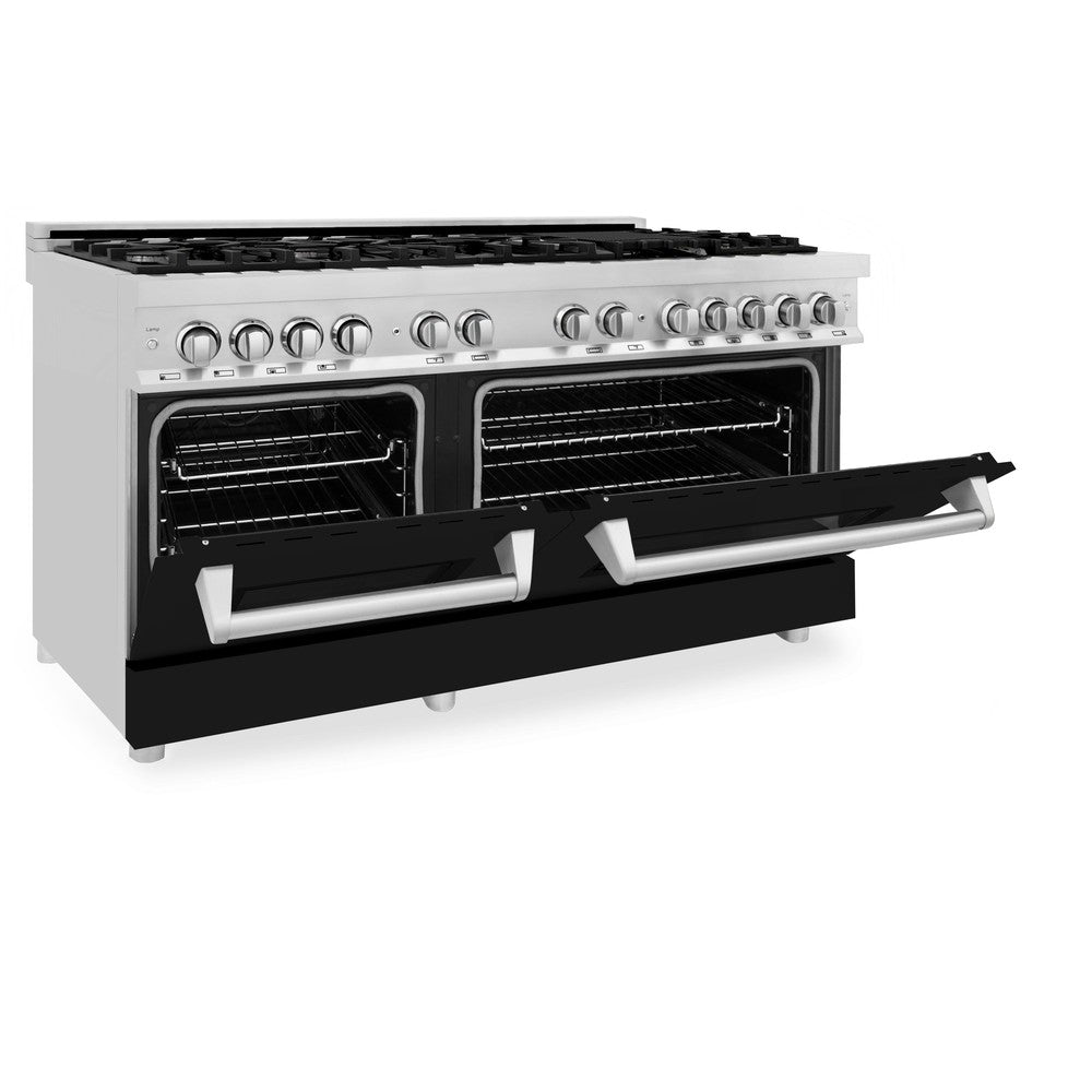 60" 7.4 cu. ft. Dual Fuel Range with Gas Stove and Electric Oven and Black Matte Door RABLM60