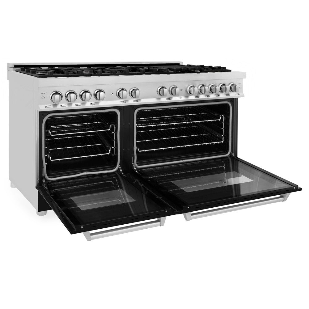 60" 7.4 cu. ft. Dual Fuel Range with Gas Stove and Electric Oven and Black Matte Door RABLM60