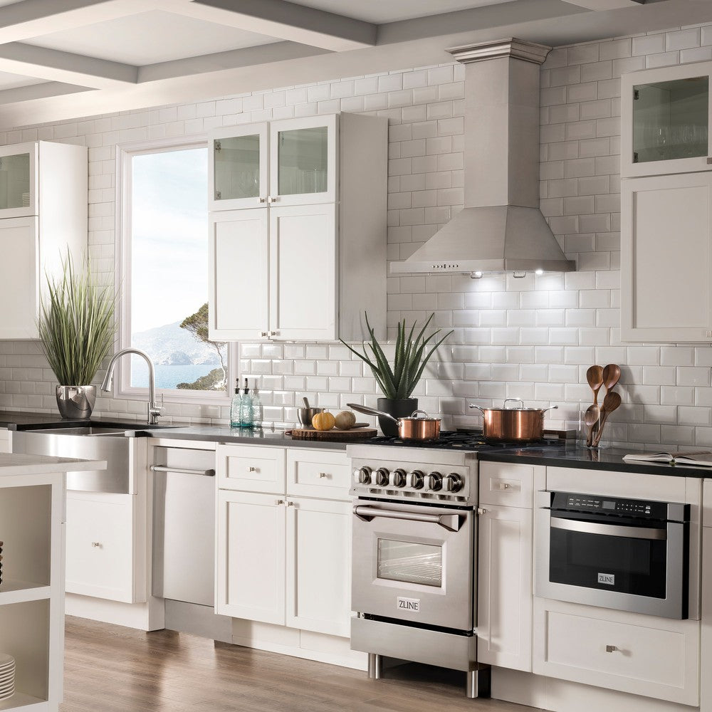 24" 2.8 cu. ft. Dual Fuel Range with Gas Stove and Electric Oven with Brass Burners RABR24