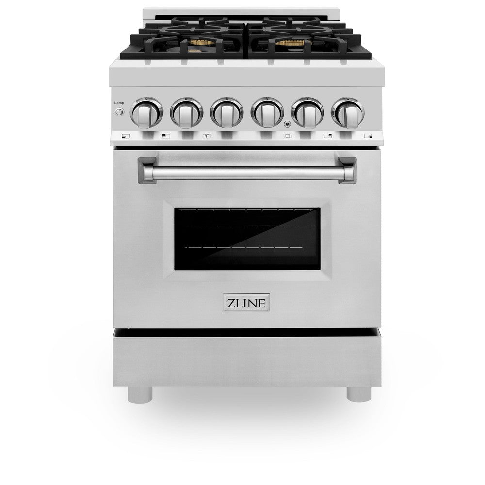 24" 2.8 cu. ft. Dual Fuel Range with Gas Stove and Electric Oven with Brass Burners RABR24