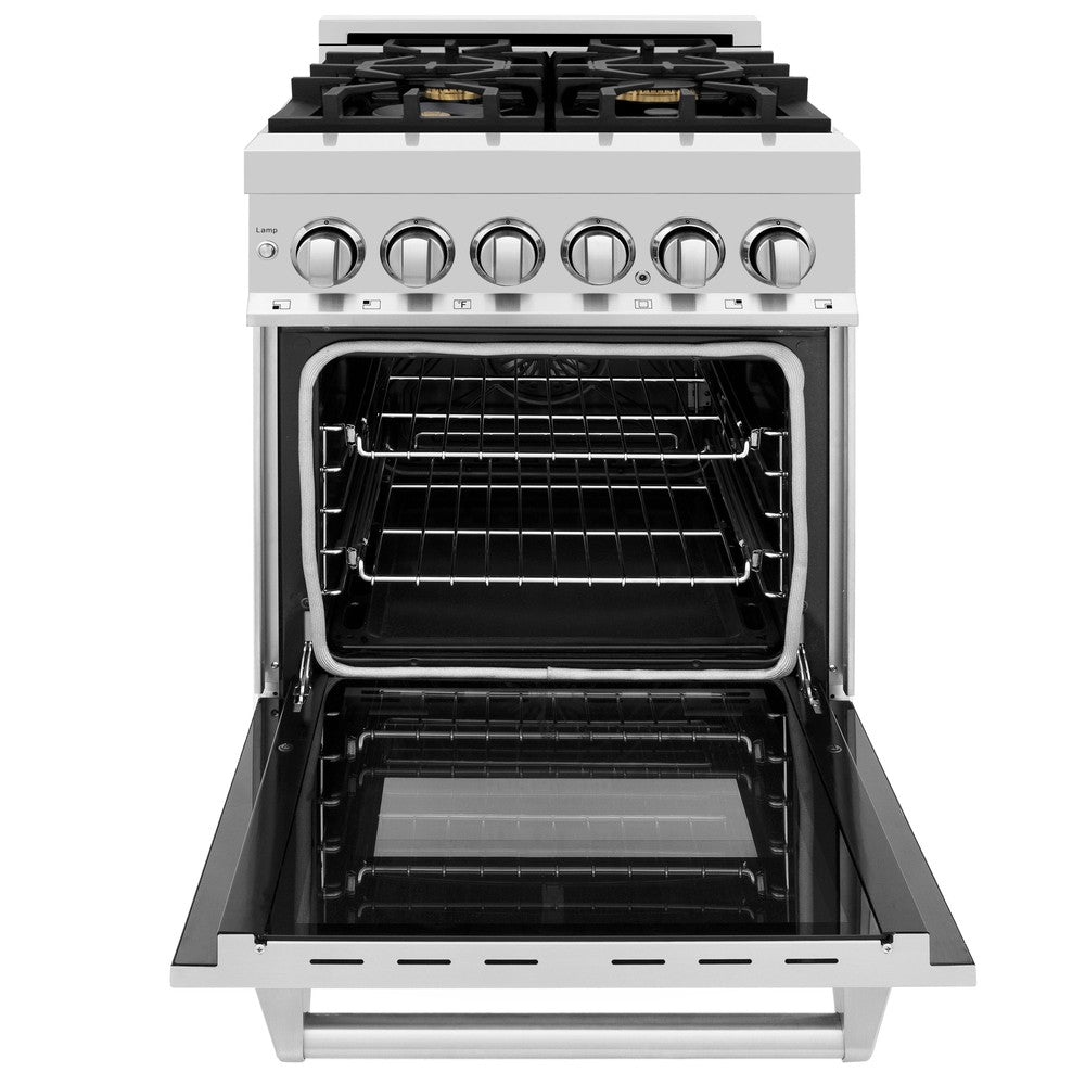 24" 2.8 cu. ft. Dual Fuel Range with Gas Stove and Electric Oven with Brass Burners RABR24