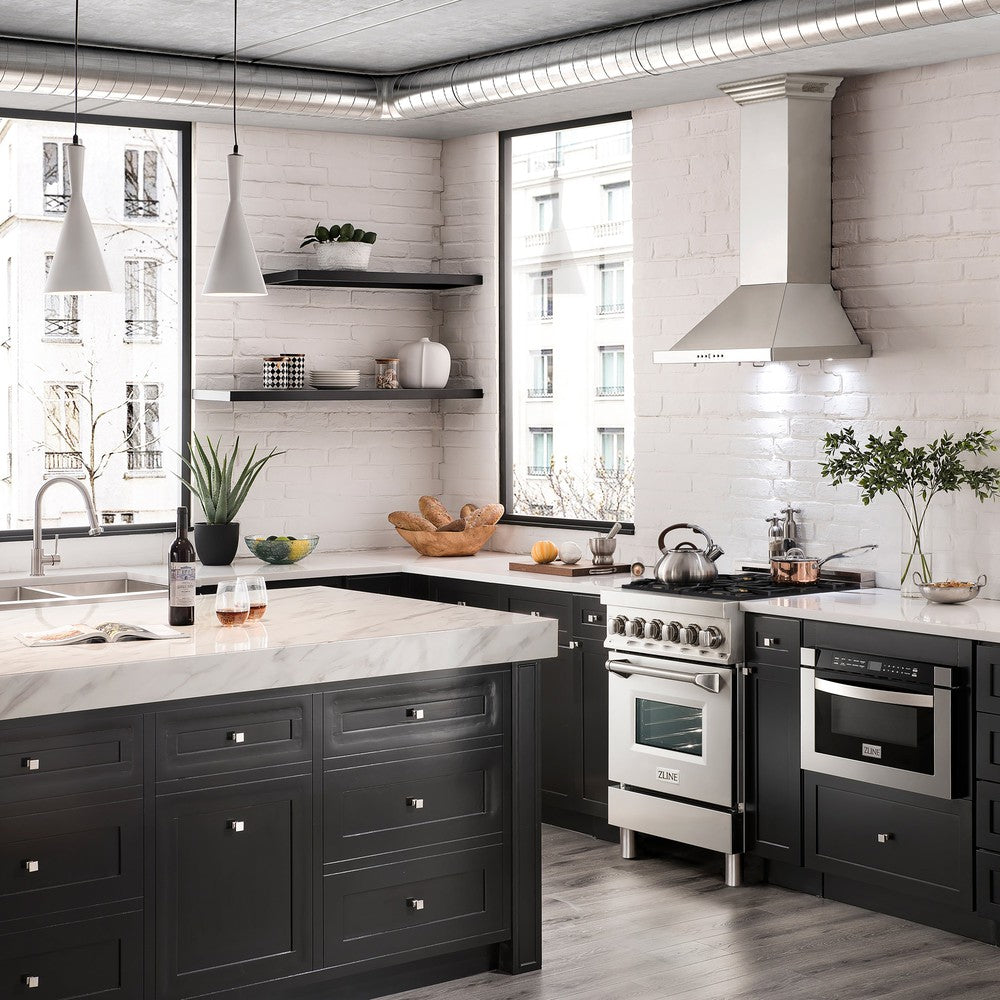 24" 2.8 cu. ft. Dual Fuel Range with Gas Stove and Electric Oven with Brass Burners RABR24