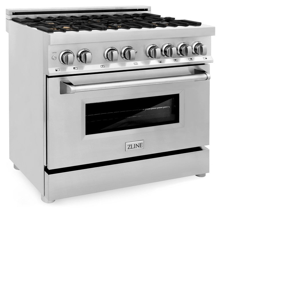 36" 4.6 cu. ft. Dual Fuel Range with Gas Stove and Electric Oven with Brass Burners RABR36