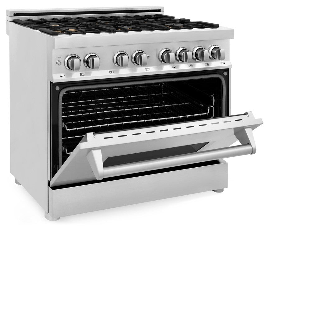 36" 4.6 cu. ft. Dual Fuel Range with Gas Stove and Electric Oven with Brass Burners RABR36