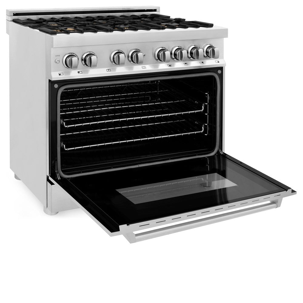 36" 4.6 cu. ft. Dual Fuel Range with Gas Stove and Electric Oven with Brass Burners RABR36